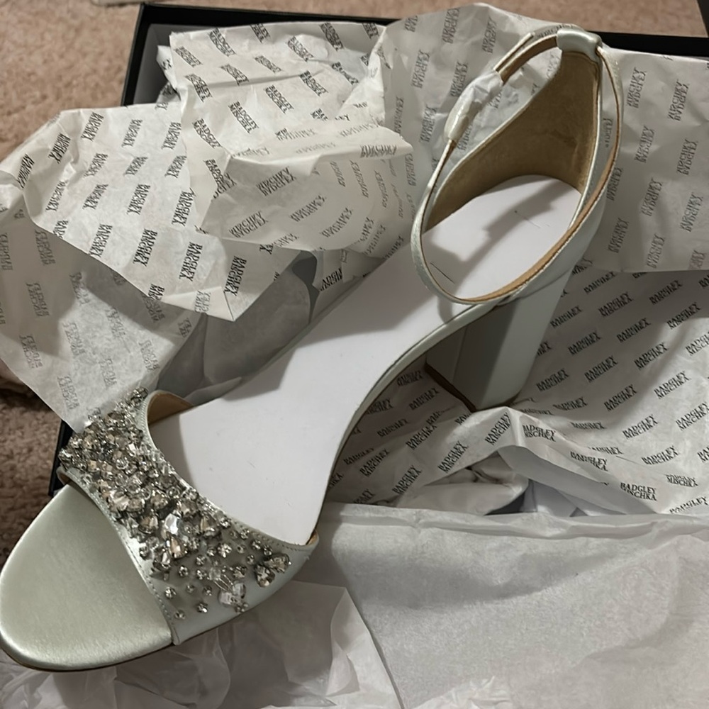 Badgley Mischka Tempest Embellished Block Heel Sandal
